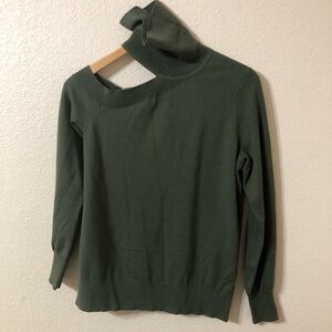 L'AGENCE Easton One Shoulder Sweater in Army Green - Size S/P
